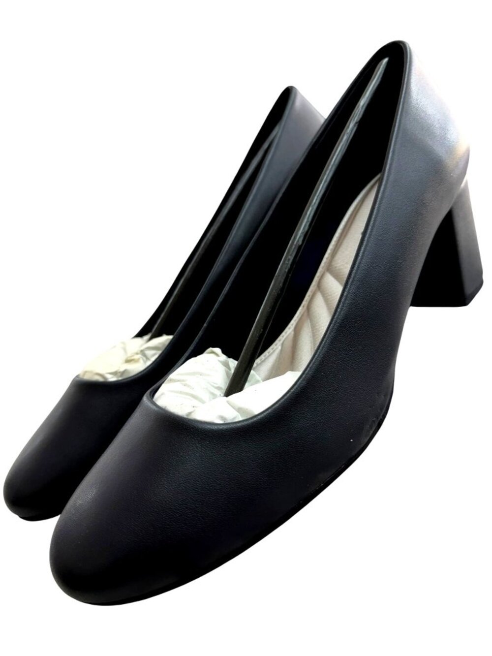 Easy Street Women's SZ 9.5WW Navy Low Block Heel Dress Shoes